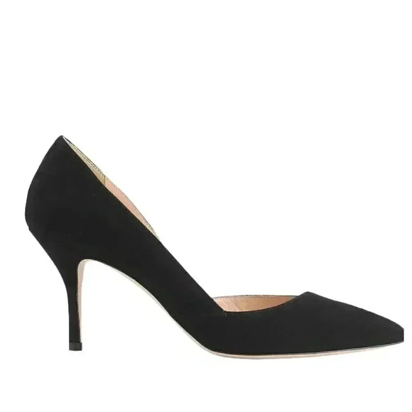 J. Crew Suede Heels Colette Pumps Black Size 7 - Picture 1 of 11